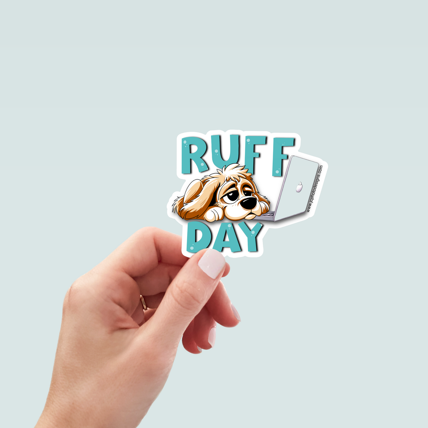Ruff Day Dog Art Decal Stickers, Funny Handmade Cute Gift for Pet Lover