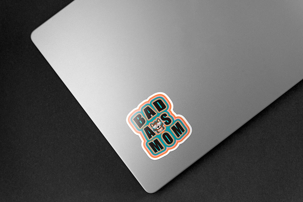 Bad Ass Dog Mom Sticker - Hand-Drawn Vinyl Decal