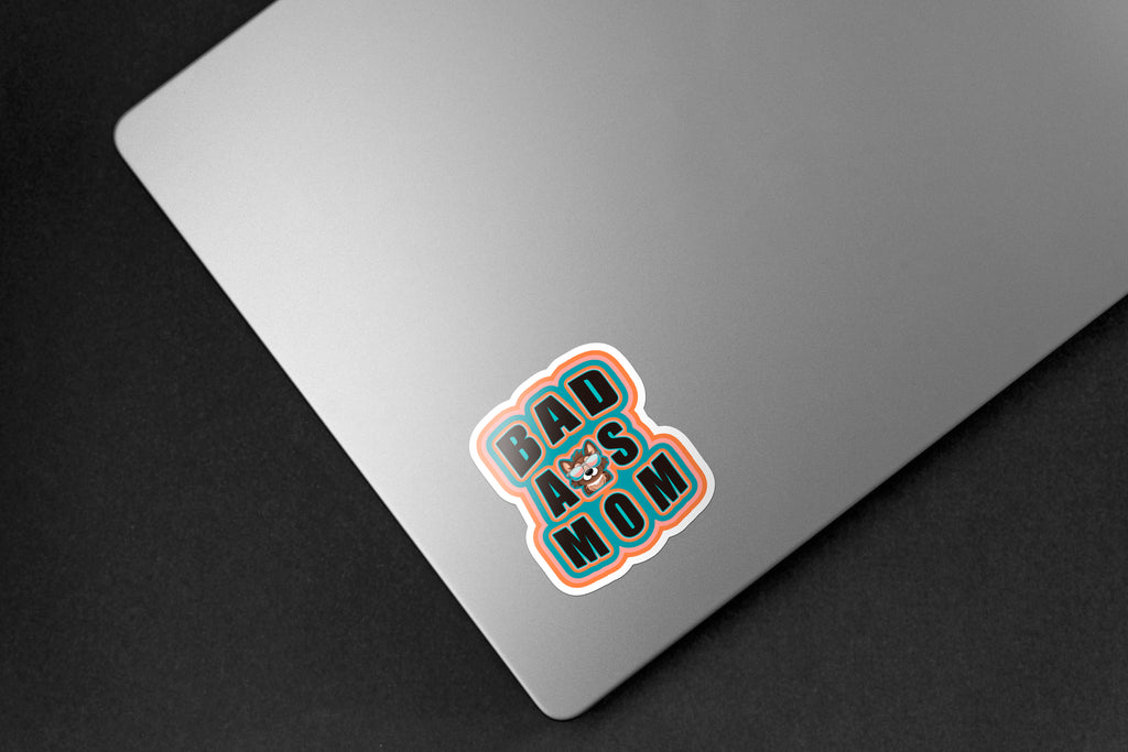 Bad Ass Dog Mom Sticker - Hand-Drawn Vinyl Decal