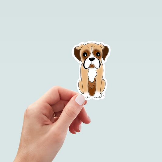 Boxer Dog Art Decal Stickers, Funny Handmade Cute Gift for Pet Lover