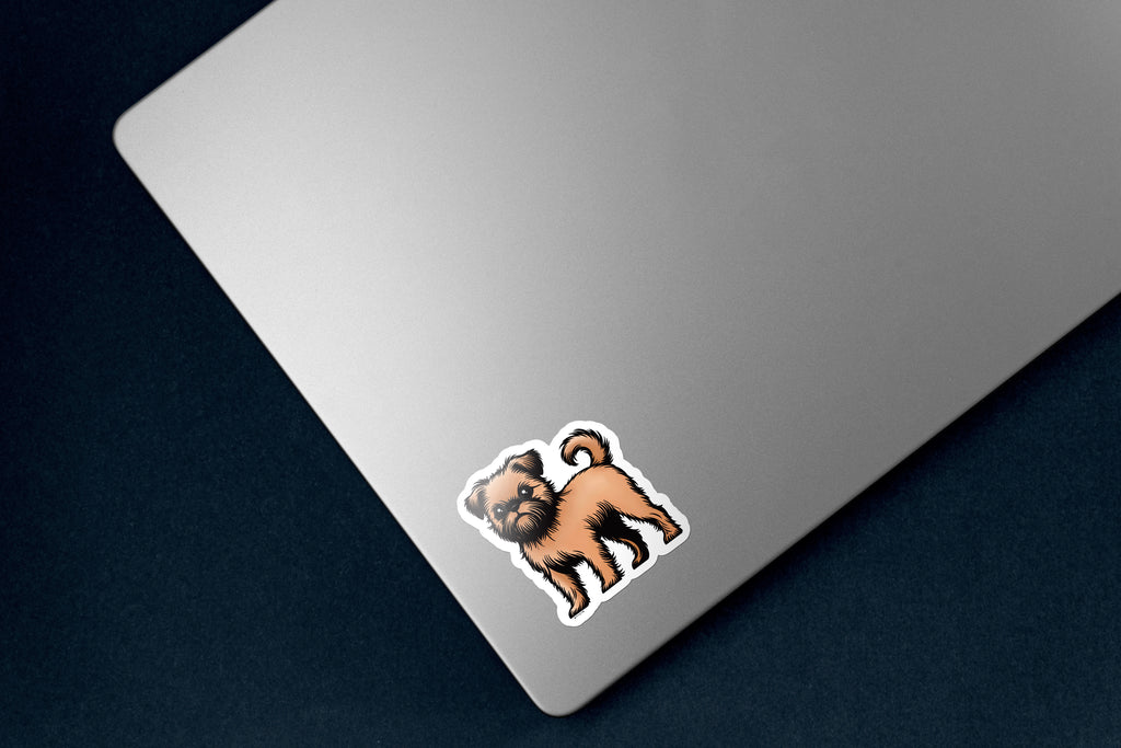 Red Rough Brussels Griffon Sticker - Hand-Drawn Vinyl Decal