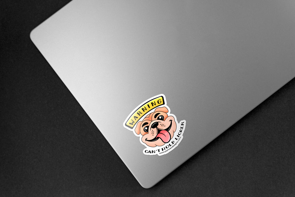 Can't Hold Licker Bulldog Sticker - Hand-Drawn Vinyl Decal
