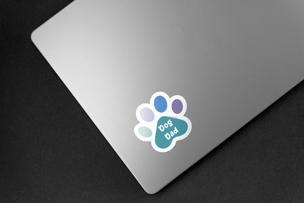 Dog Dad Paw Sticker - Hand-Drawn Vinyl Decal