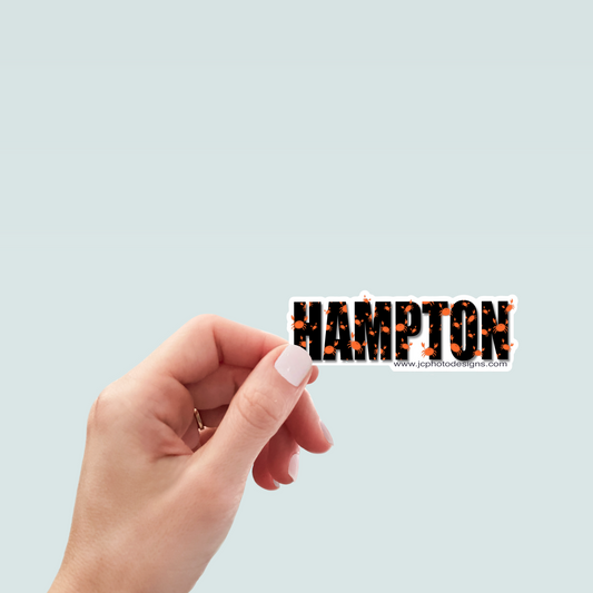 Hampton Virginia City Crab Art Decal Stickers Handmade Cute Gift