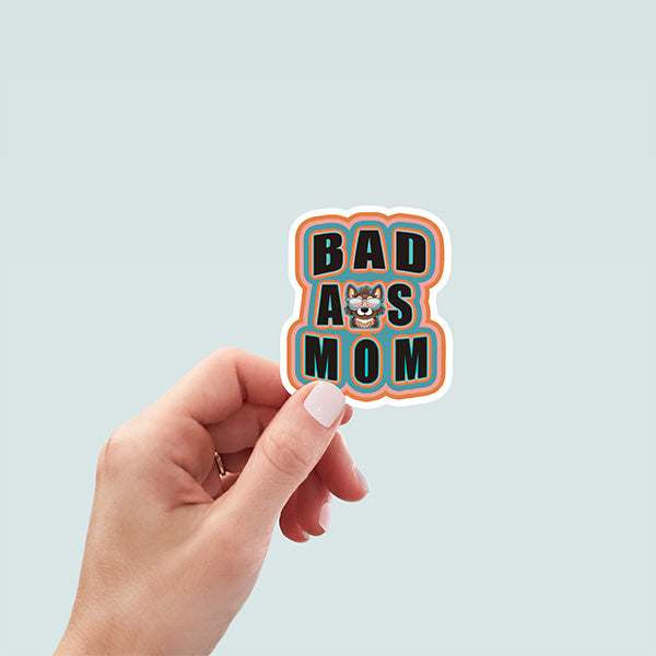 Bad Ass Dog Mom Sticker - Hand-Drawn Vinyl Decal