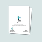 back of Heaven Gained a Paw-Angel card showing JC Pet Designs logo and unique tagline that reads "Forever loved, forever missed - your angel's paws now dance among the star", in the bottom left corner is Oz's paw print in teal and text "blank inside, Made in the USA", the sku and copyright @jcpetdesigns 2025 in the bottom right corner