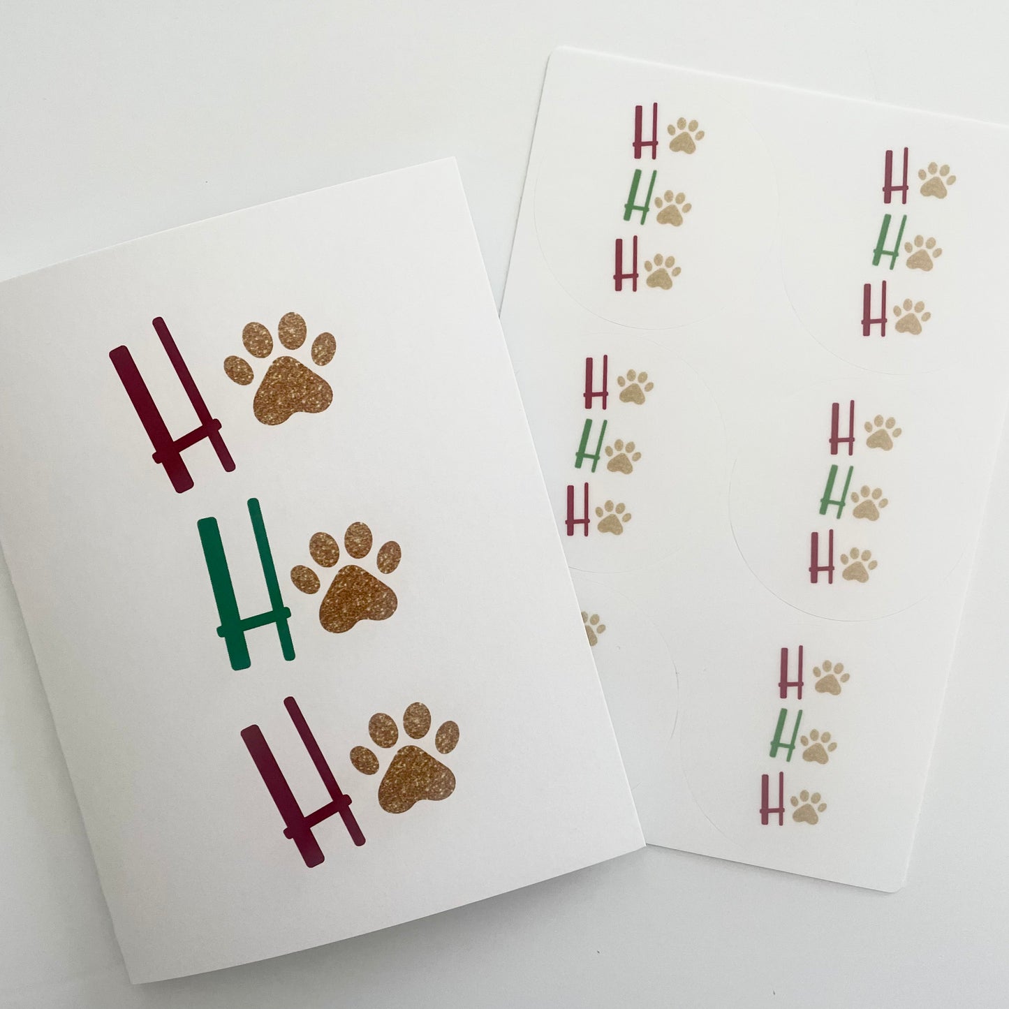 It's Ho Ho Ho Season Holiday Greeting Card with matching envelope seal for pet lover