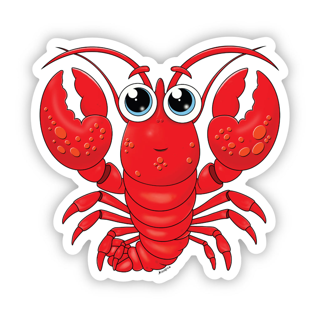 Cheerful Red Lobster Sticker - Hand-Drawn Vinyl Decal