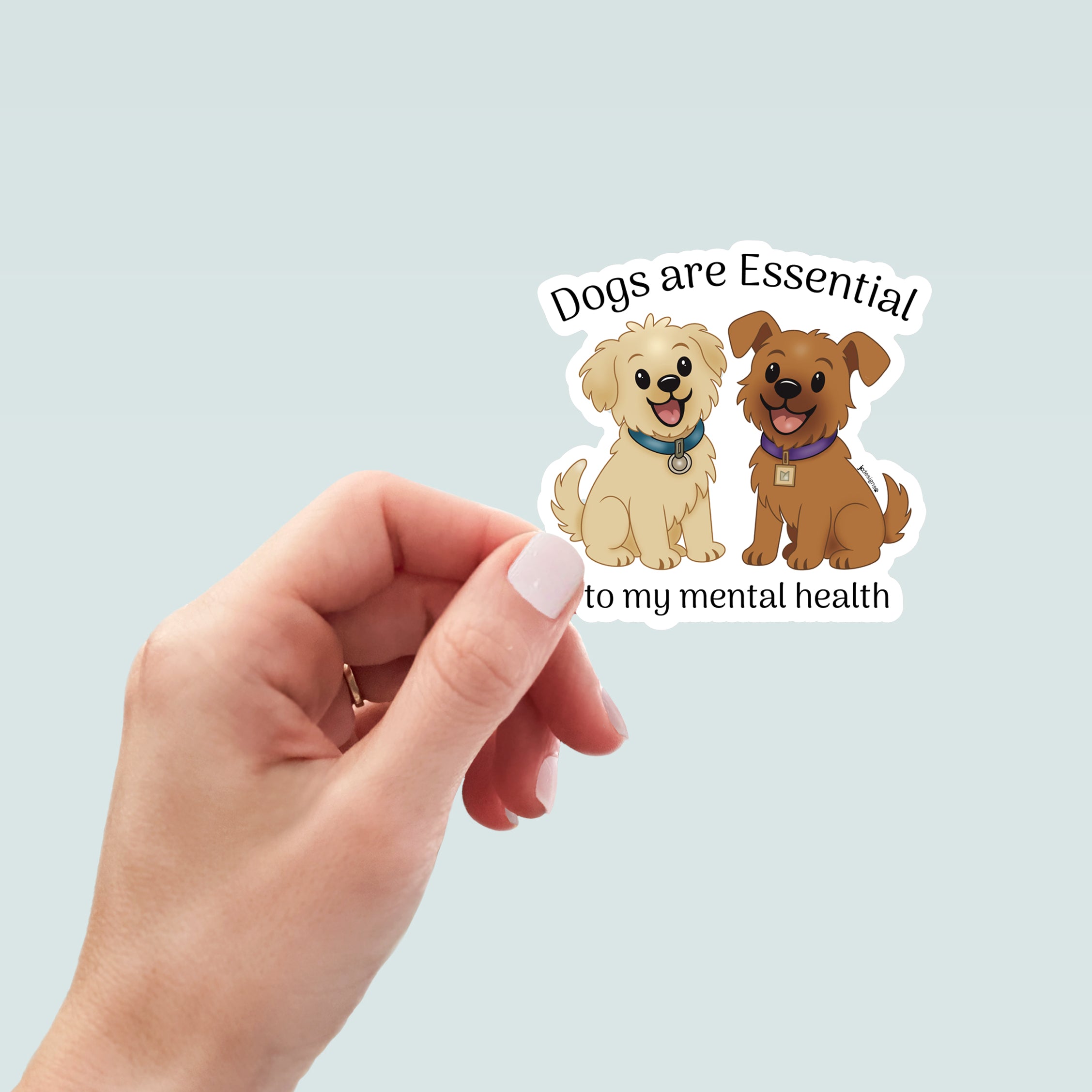Mental Health Dog Sticker - Hand-Drawn Vinyl Decal