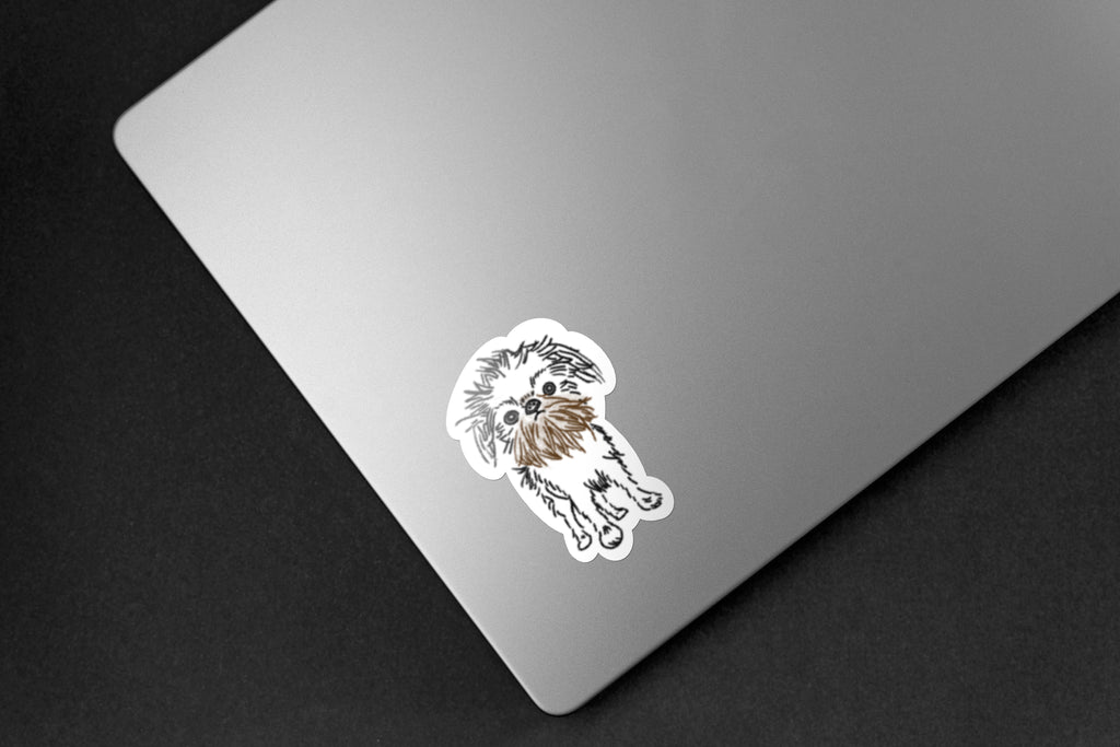 Brussels Griffon Sketch Dog Sticker - Hand-Drawn Vinyl Decal