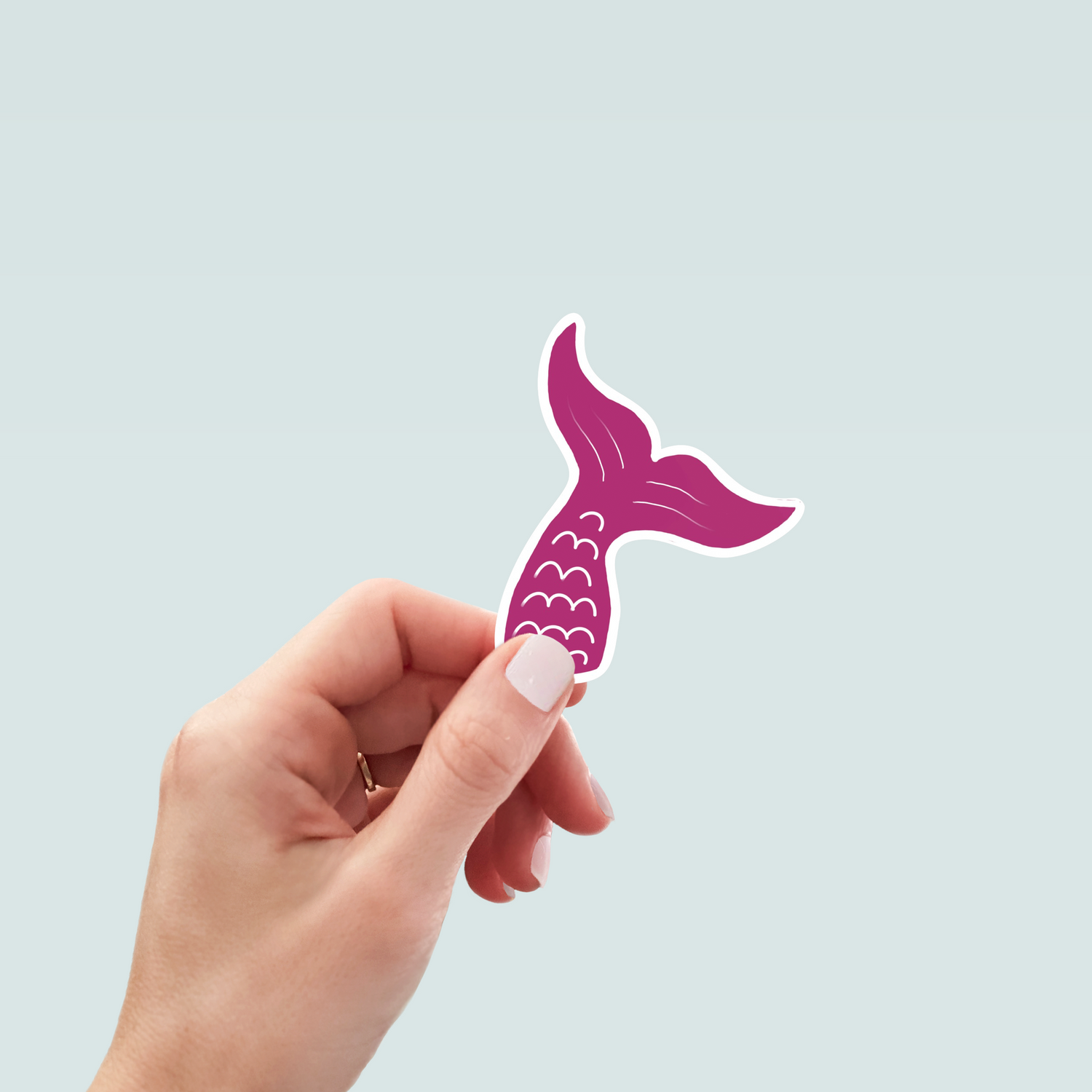 Pink Mermaid Tail Ocean Sticker - Vinyl Die Cut Waterproof 3 Inch
