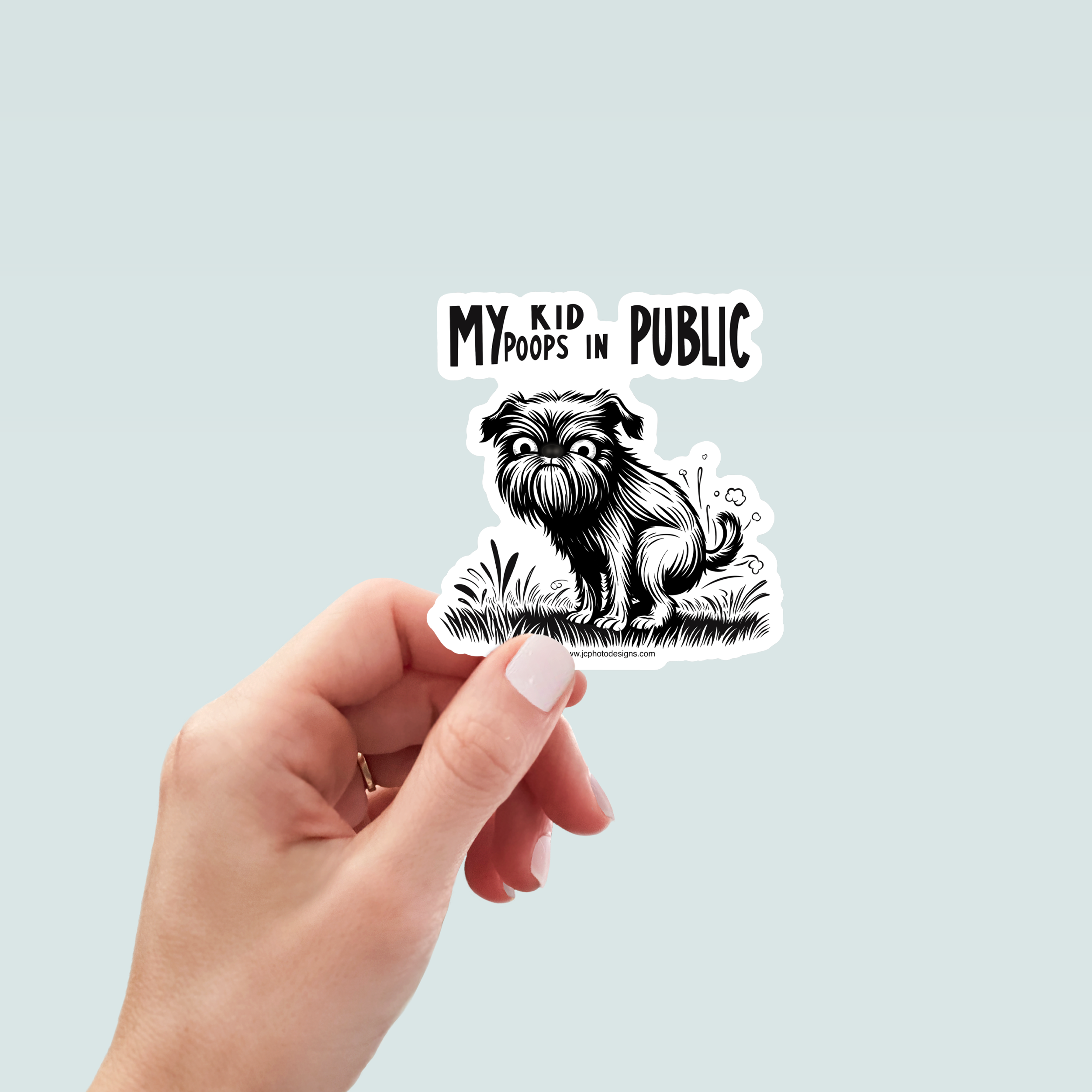 My Dog Poops in Public Sticker - Hand-Drawn Vinyl Decal