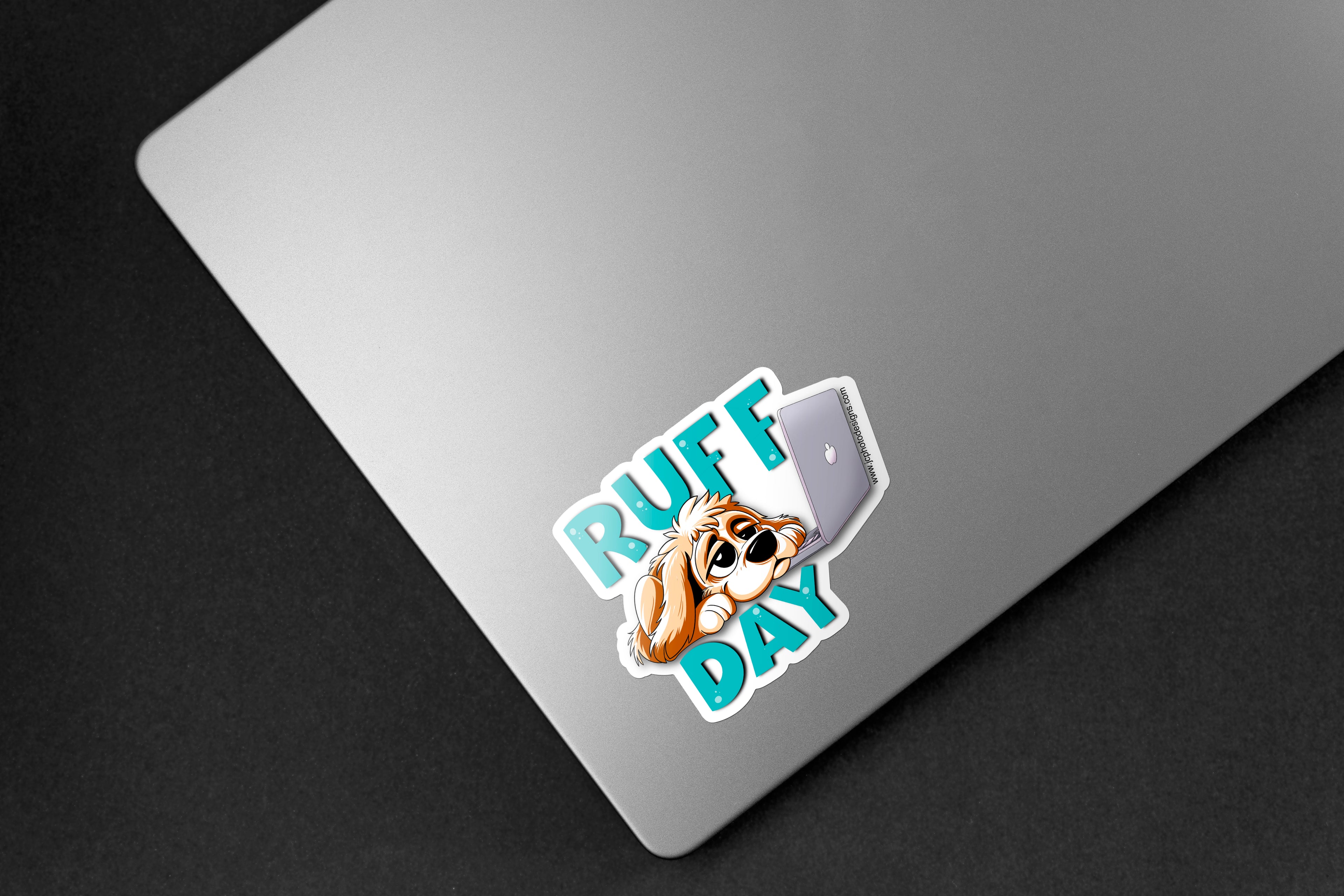 Ruff Day Dog Sticker - Hand-Drawn Vinyl Decal