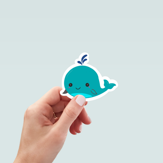 Blue Whale Art Decal Stickers, Funny Handmade Cute Gift