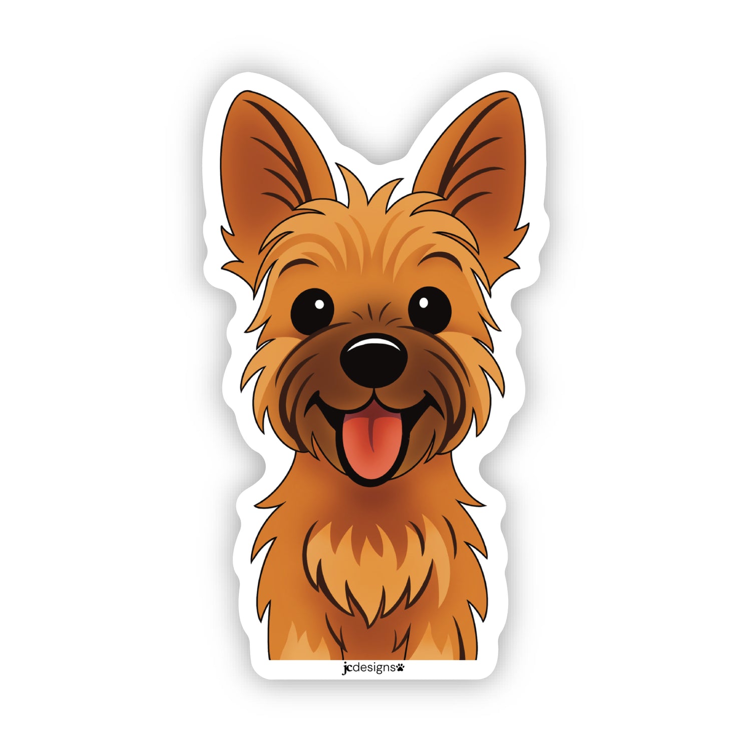 Silky Terrier Pointed Ears Dog Sticker - Vinyl Die Cut Waterproof 3 Inch