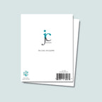 back of "You Are My Favorite Sparkle" greeting card showing JC Pet Designs logo and unique tagline message that says "live, love, and sparkle", in bottom left corner is Oz's paw pring in teal and text "blank inside, made in the USA", in the bottom right corner is the sku and barcode