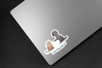 Dog Blaming Cat Sticker - Hand-Drawn Vinyl Decal
