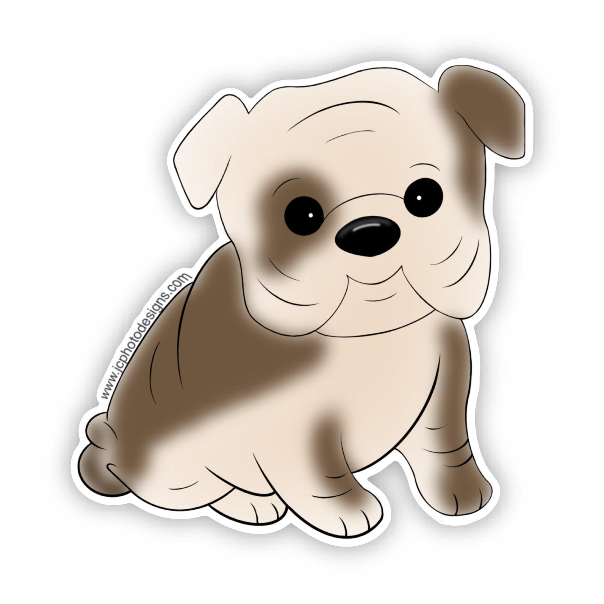 Adorable Baby Bulldog Sticker - Cute Puppy Sticker - JC Designs