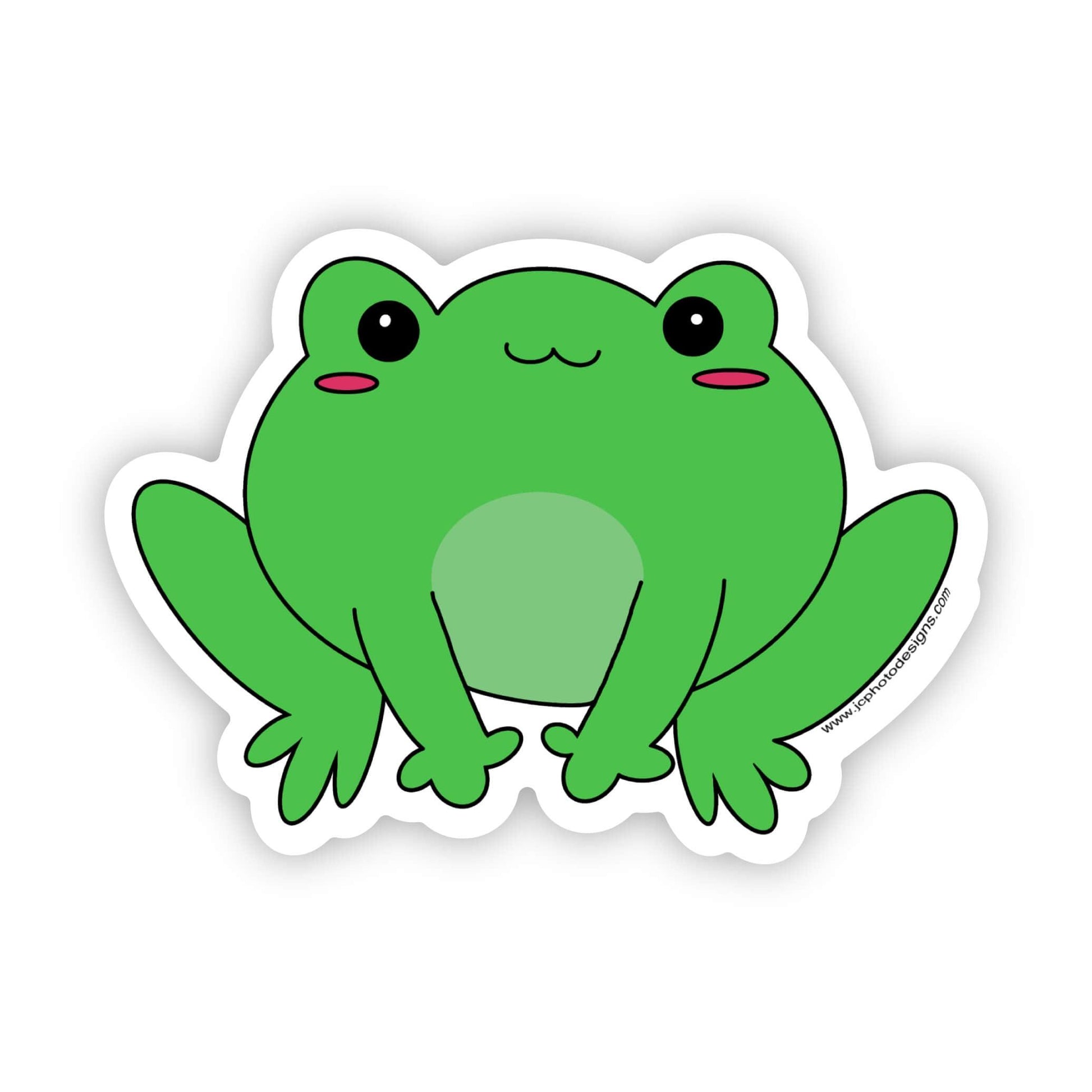 Adorable Green Frog Sticker - Cute Amphibian Sticker - JC Designs