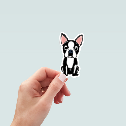 Boston Terrier Dog Art Decal Stickers, Funny Handmade Cute Gift for Pet Lover