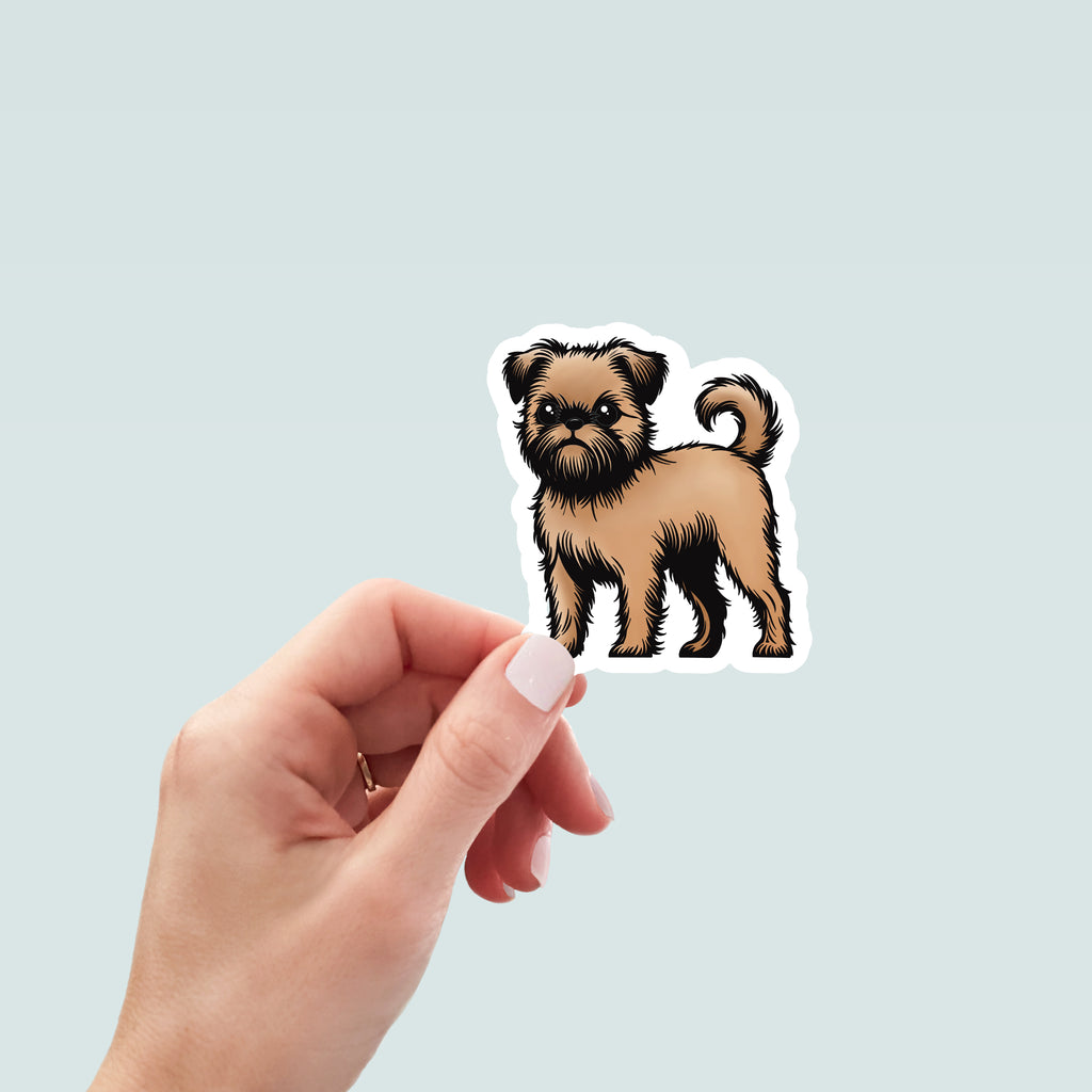 Red Rough Brussels Griffon Sticker - Hand-Drawn Vinyl Decal