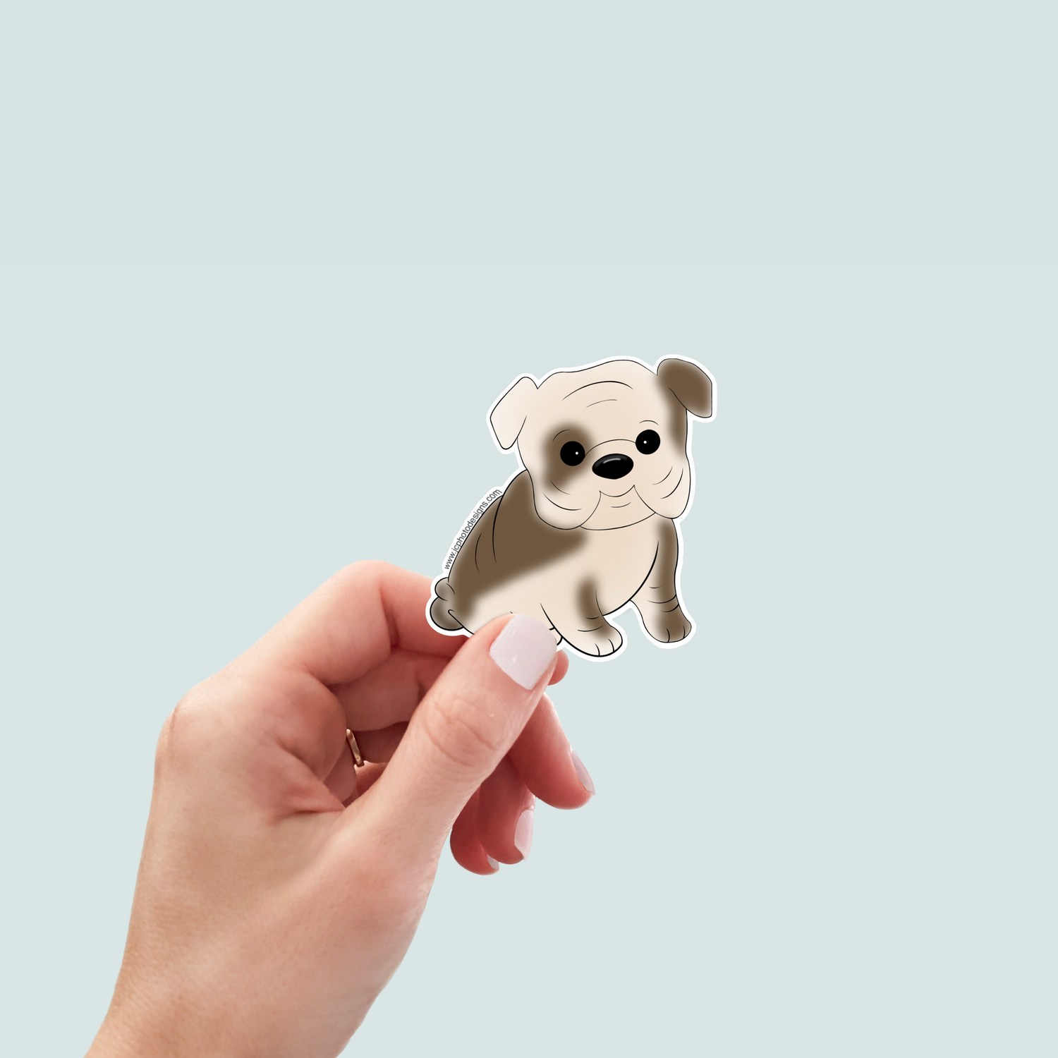 Baby Bulldog Dog Sticker - Vinyl Die Cut Waterproof 3 Inch
