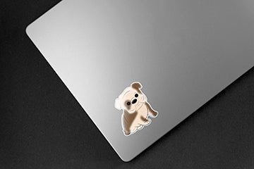 Baby Bulldog Dog Sticker - Hand-Drawn Vinyl Decal