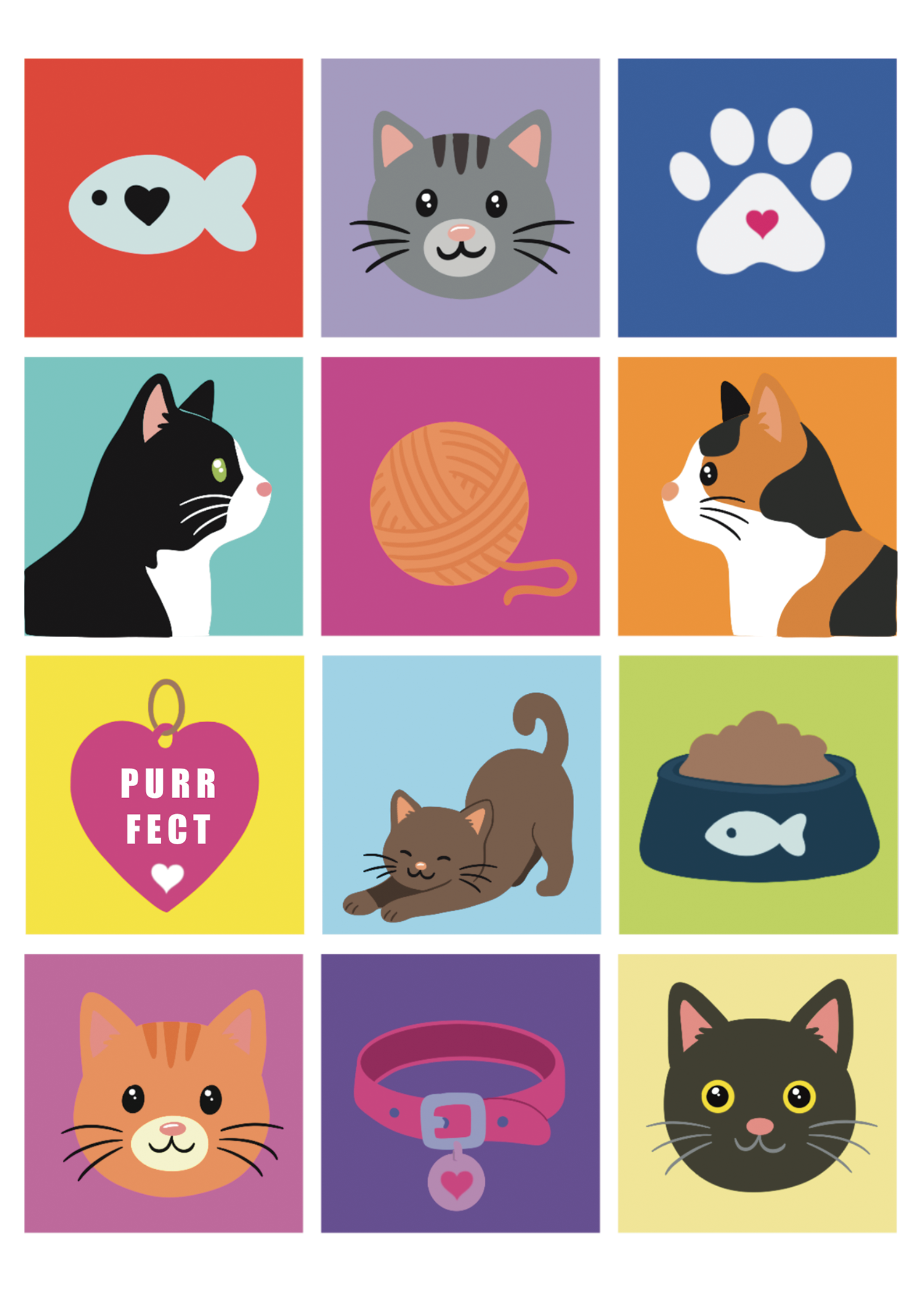 Cat Art Print — Hand-Drawn Wall Art for Cat Lovers