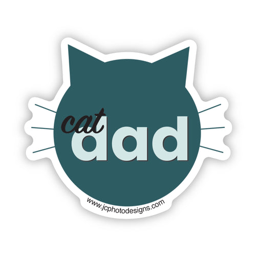 Cat Dad Sticker - Hand-Drawn Vinyl Decal