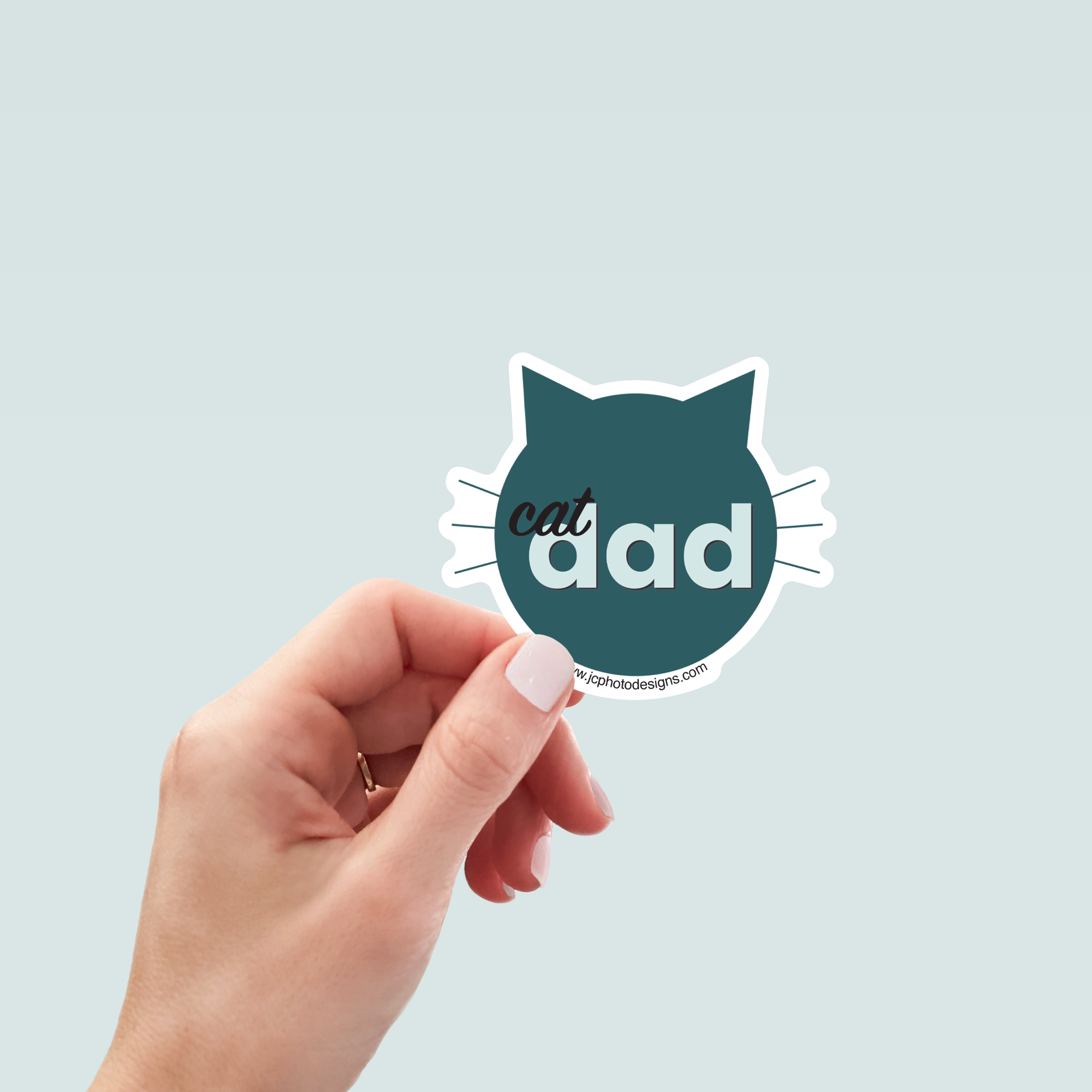 Cat Dad Sticker - Hand-Drawn Vinyl Decal