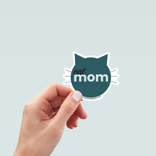 Cat Mom Art Decal Stickers, Funny Handmade Cute Gift for Pet Lover