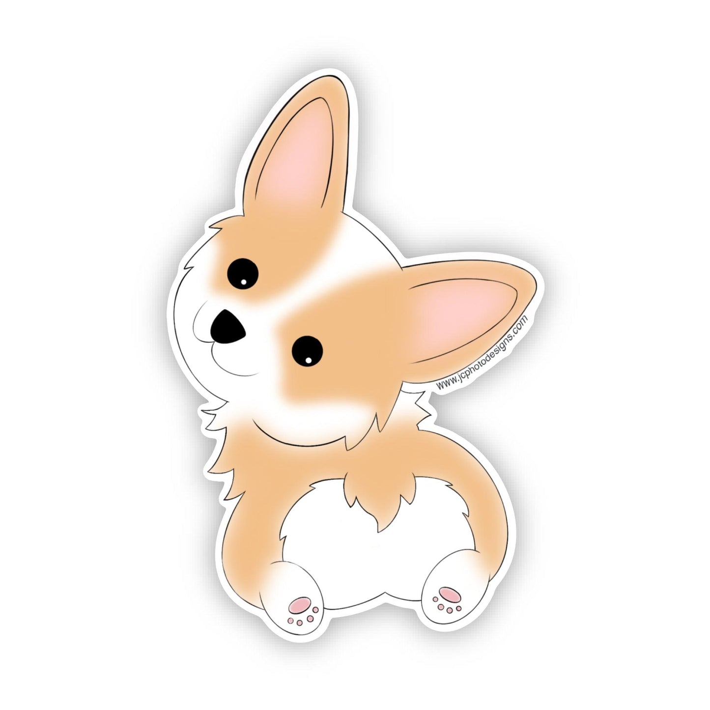 Cheeky Corgi Butt Sticker - Adorable Dog Sticker - JC Designs