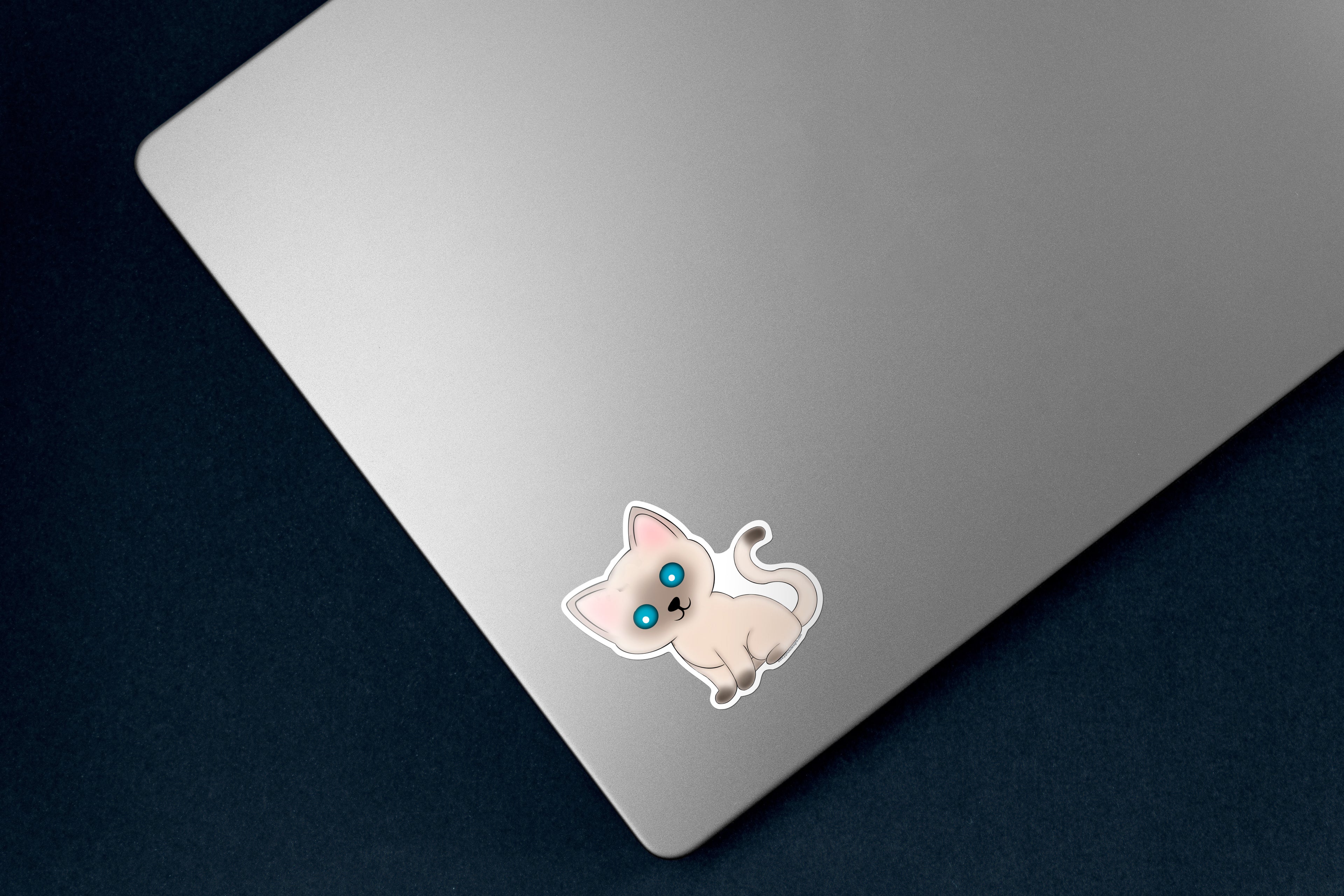 Siamese Cat Sticker - Hand-Drawn Vinyl Decal