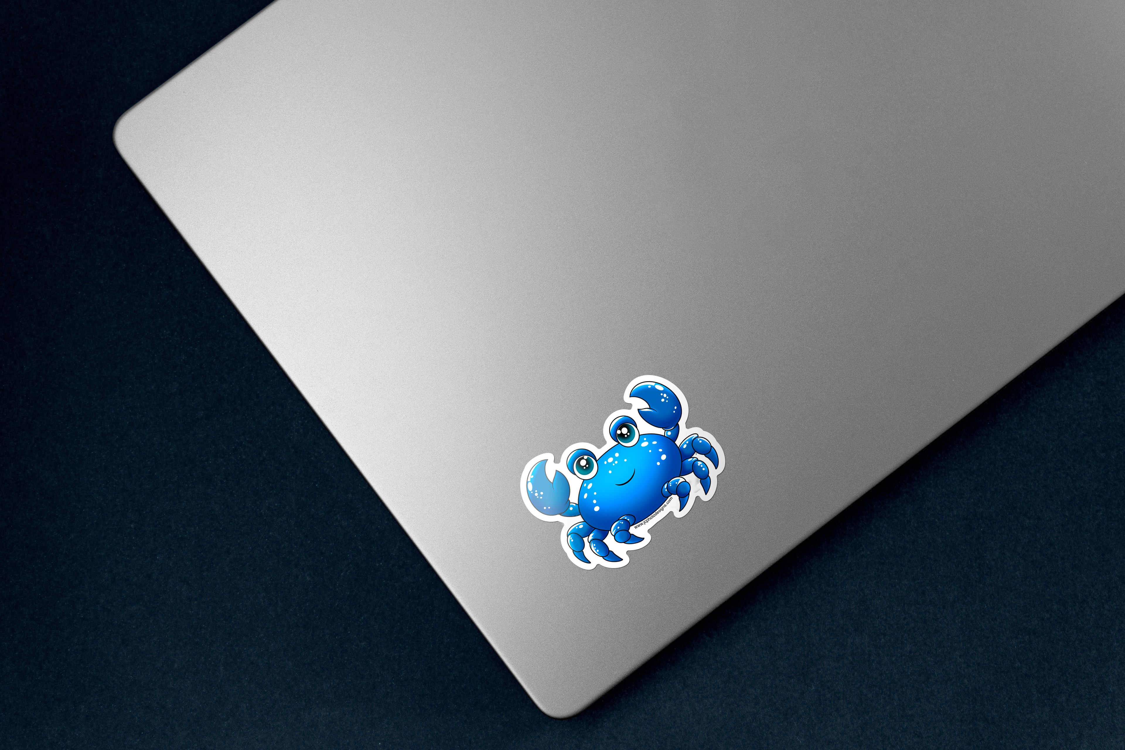 Blue Crab Sticker - Hand-Drawn Vinyl Decal