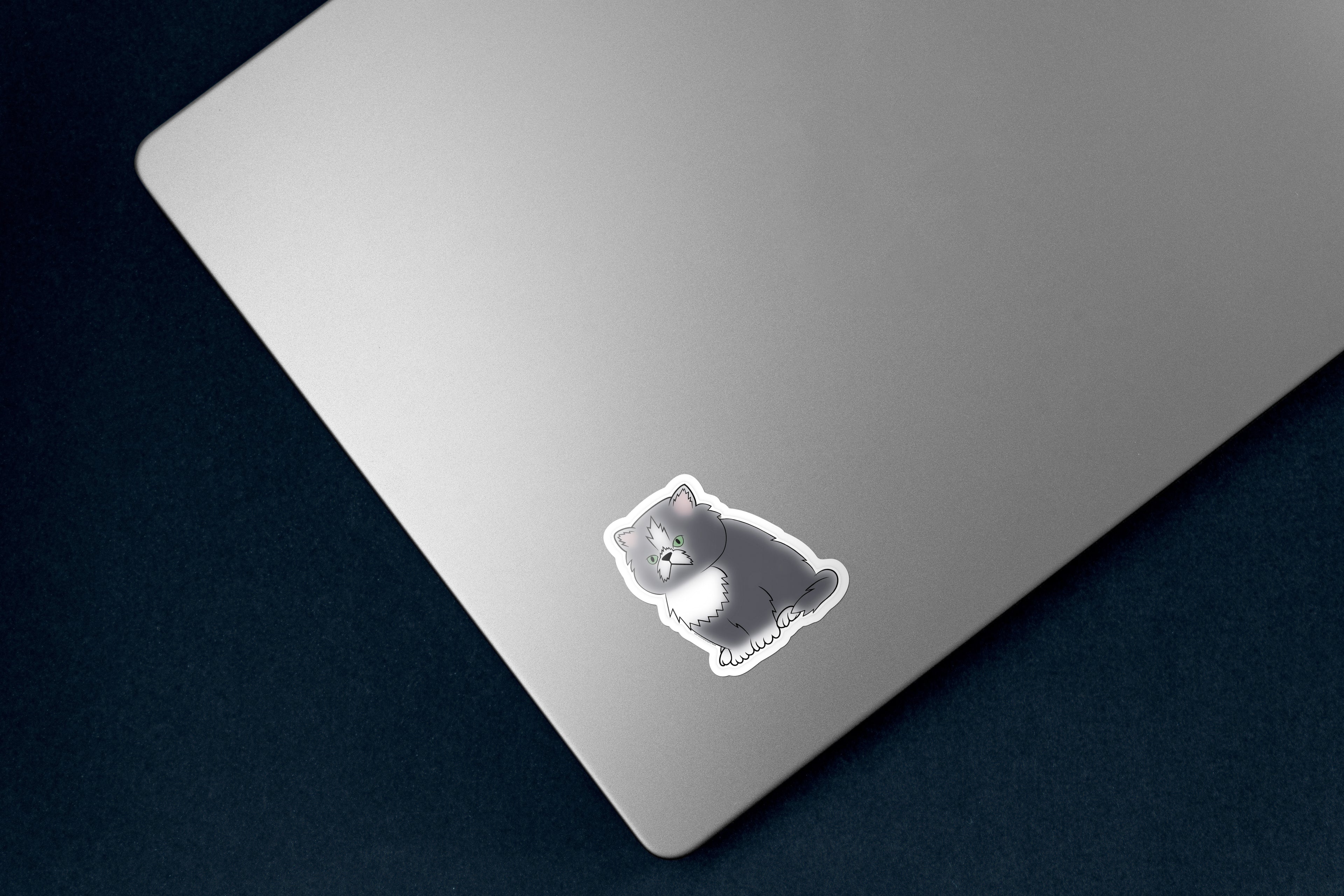 Grumpy Persian Cat Sticker - Hand-Drawn Vinyl Decal