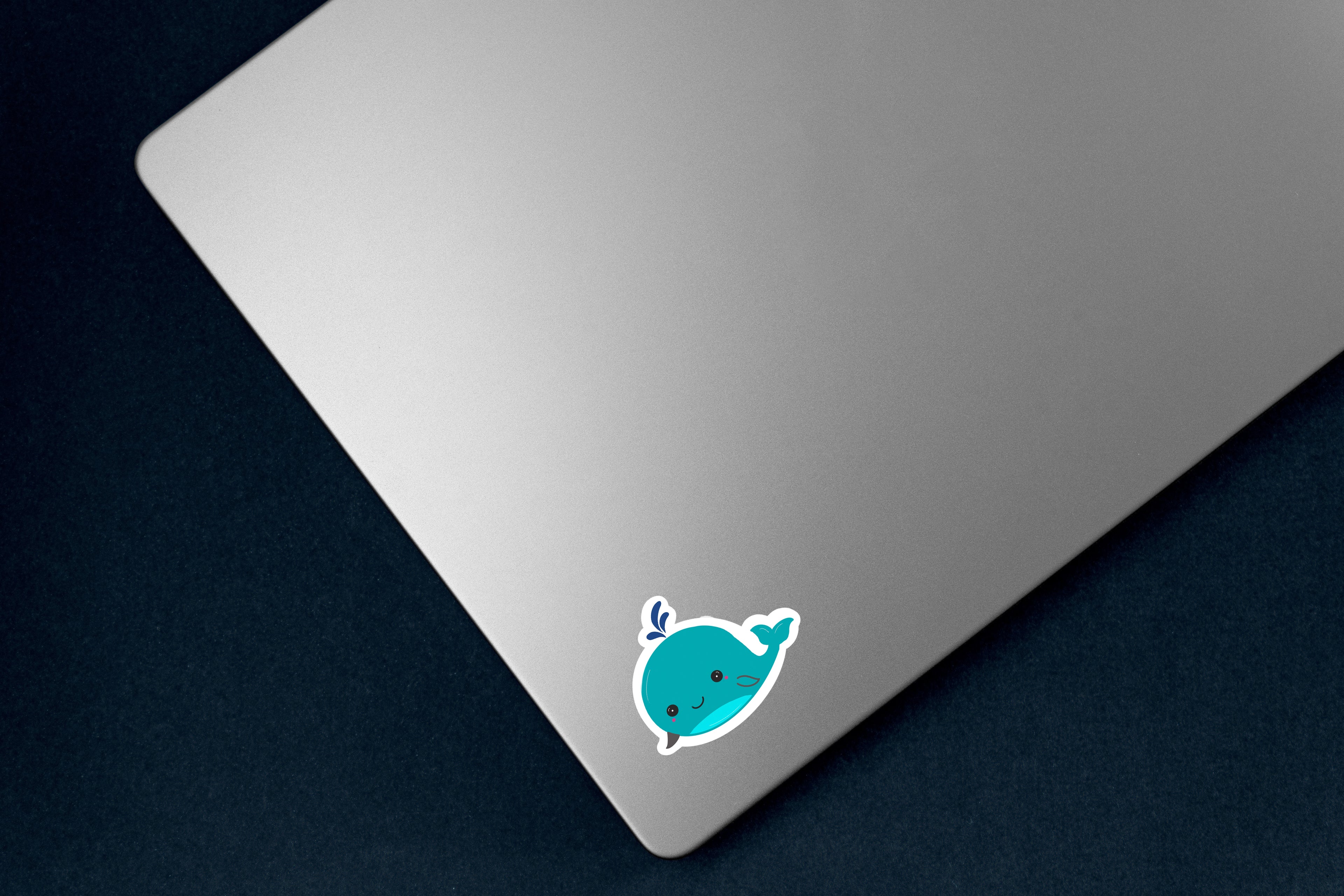 Blue Whale Sticker - Hand-Drawn Vinyl Decal