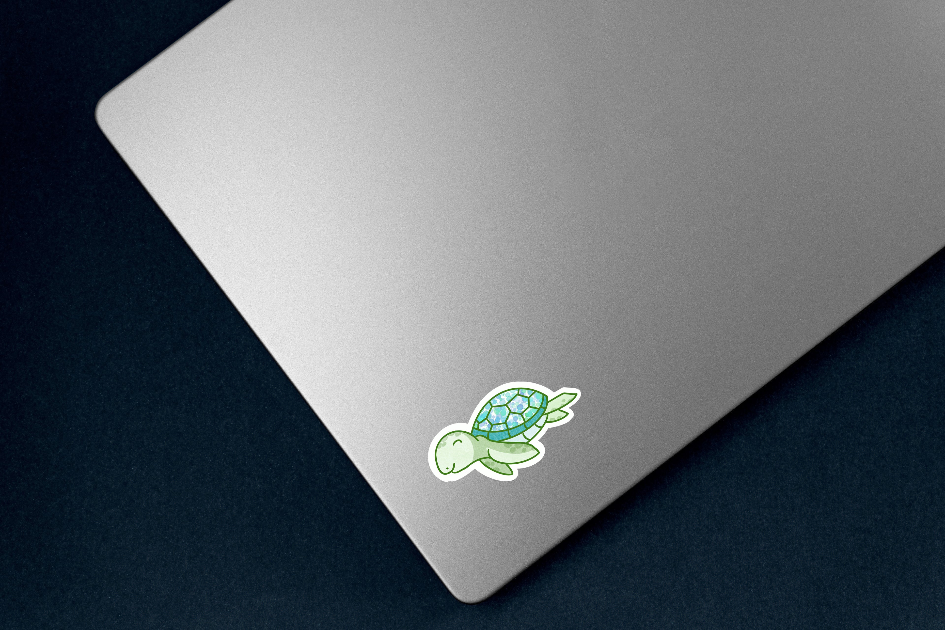 Green Sea Turtle Sticker - Hand-Drawn Vinyl Decal