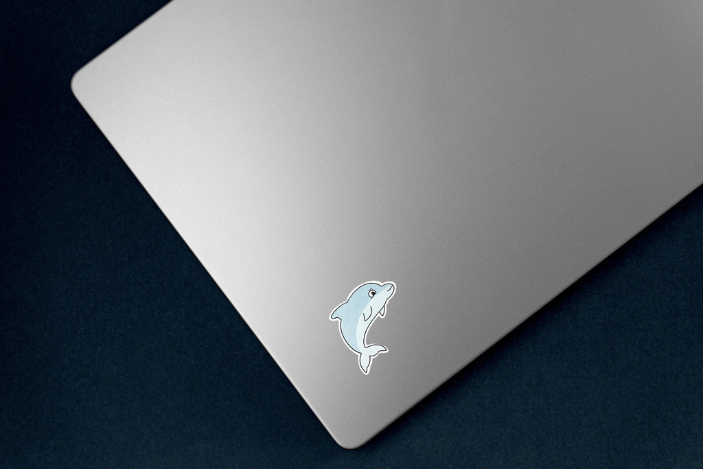 Blue Dolphin Sticker - Hand-Drawn Vinyl Decal