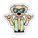 Cool Pup Sticker - Cool Canine with Sunglasses and Hawaiian Shirt - JC Designs