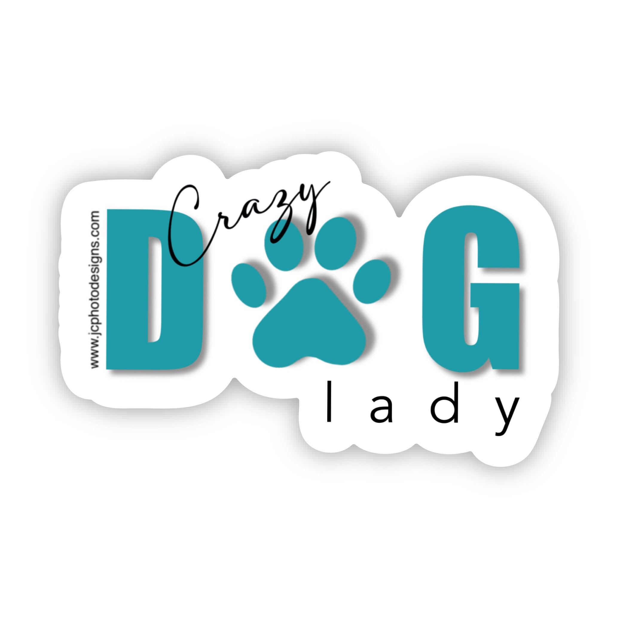 Crazy Dog Lady Dog Sticker - Hand-Drawn Vinyl Decal