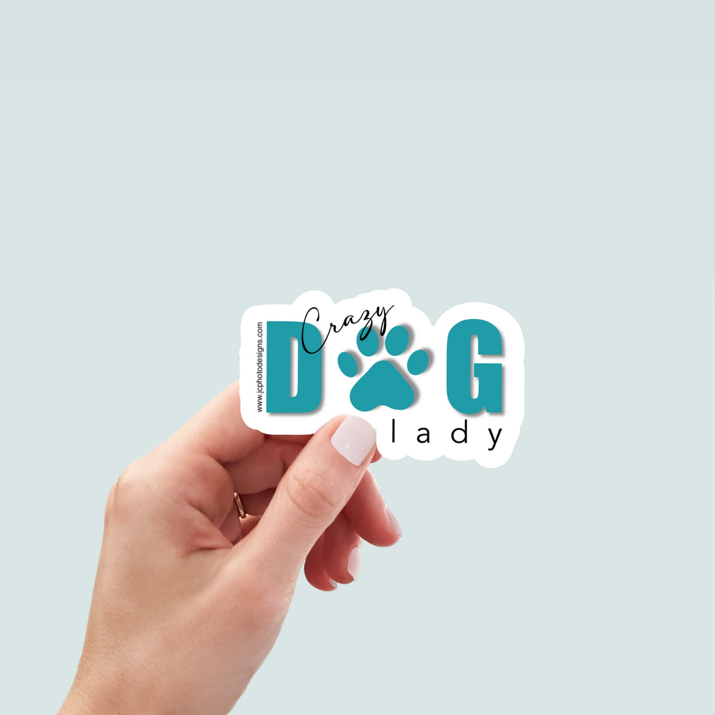 Crazy Dog Lady Dog Sticker - Hand-Drawn Vinyl Decal