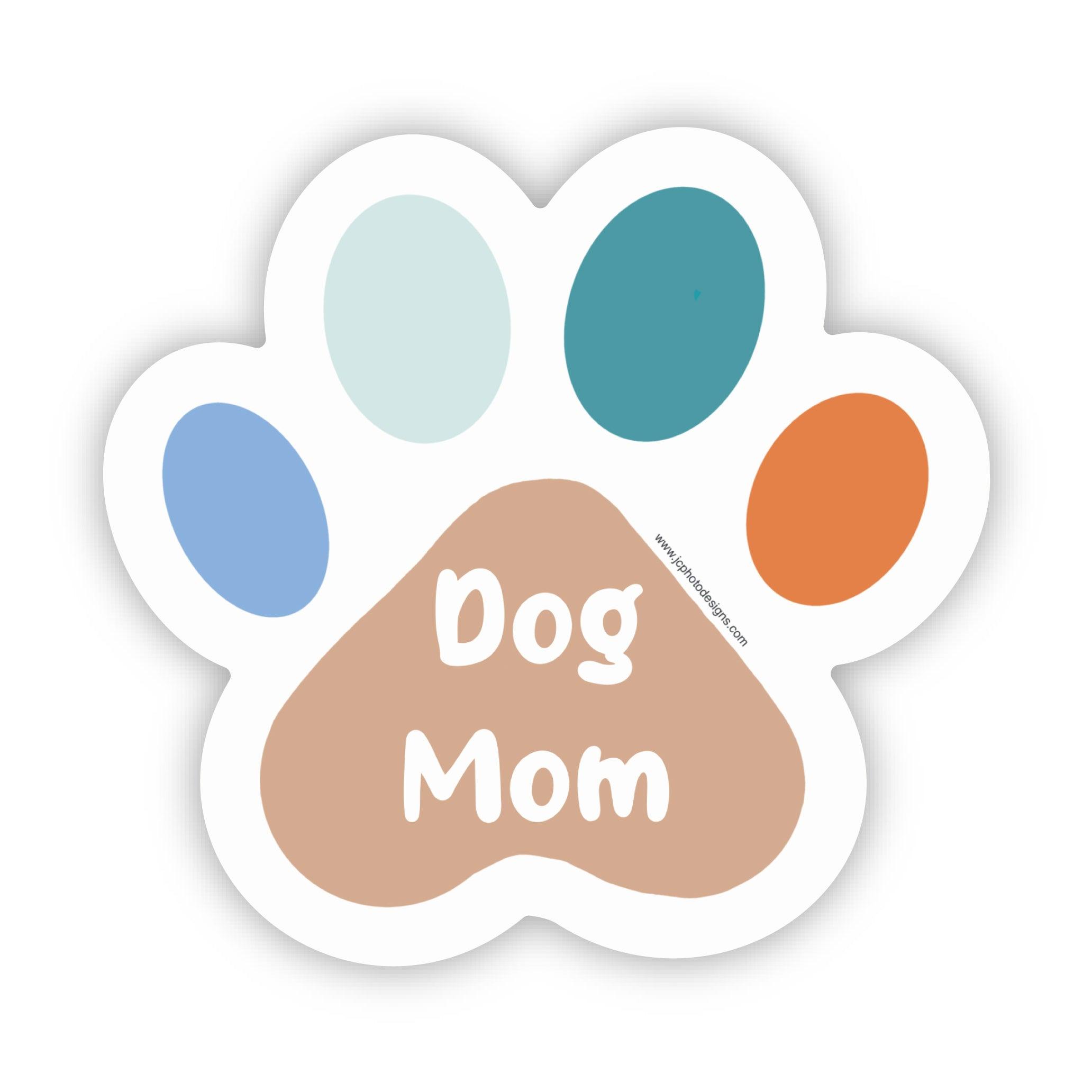 Dog Mom Paw Sticker - Soft Hues Design for Pet Lovers - JC Designs