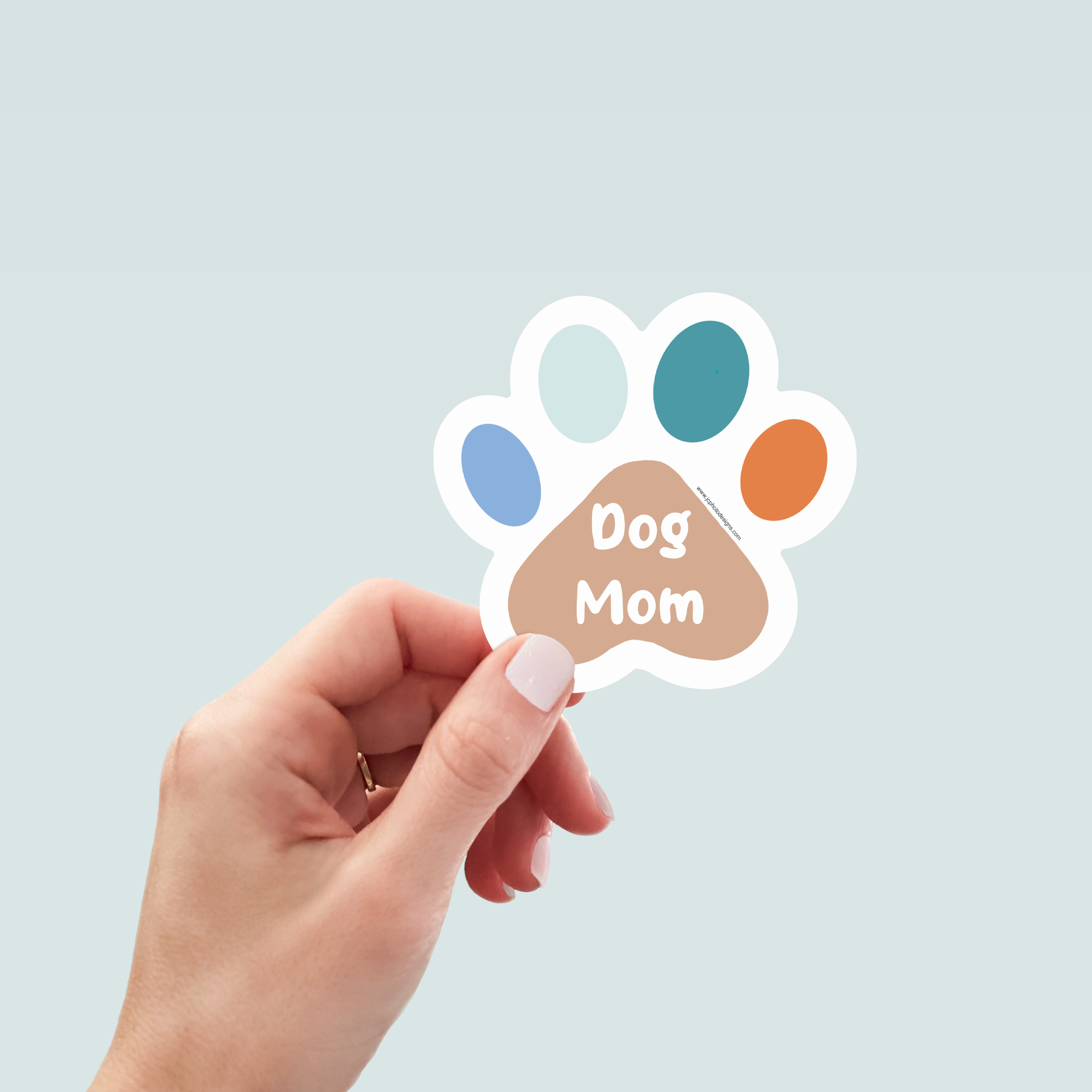 Dog Mom Paw Sticker - Hand-Drawn Vinyl Decal