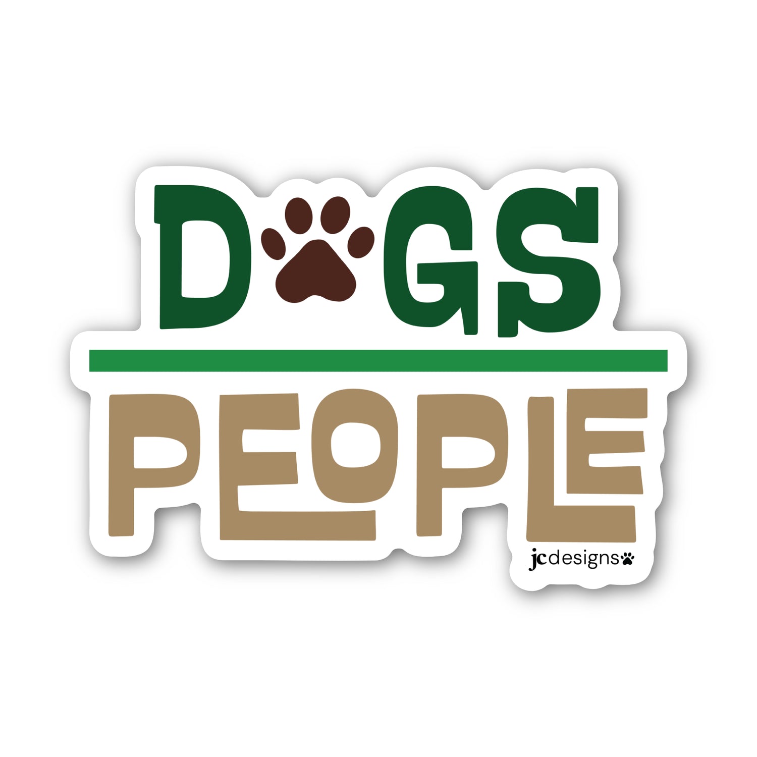 Dogs Over People Art Sticker, Hand Drawn Vinyl Decal for Pet Lovers