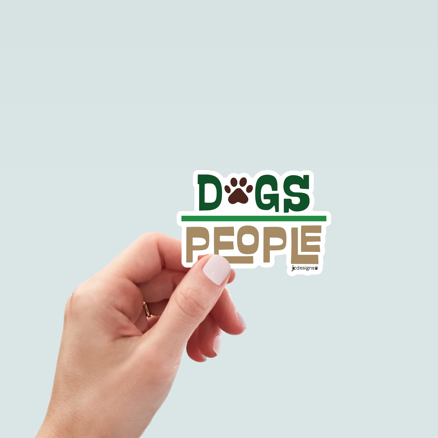 Dogs Over People Art Sticker, Hand Drawn Vinyl Decal for Pet Lovers