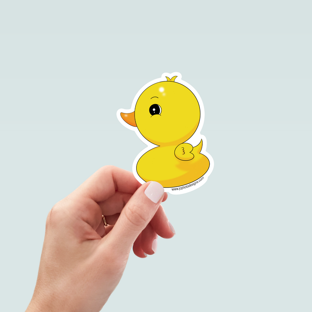 Yellow Duck Sticker - Hand-Drawn Vinyl Decal