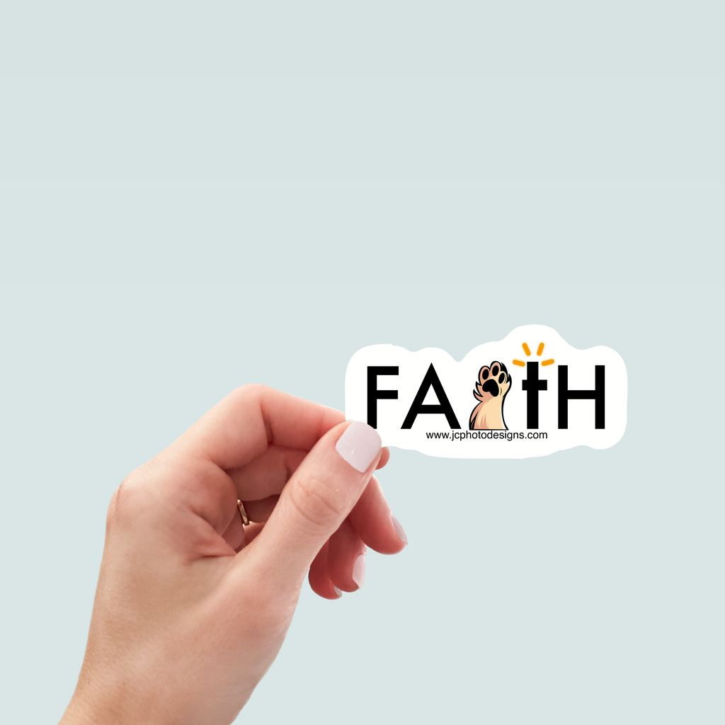 Paws for Faith Dog Sticker - Hand-Drawn Vinyl Decal