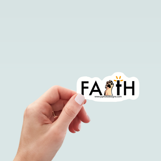 Faith Dog Art Decal Stickers, Funny Handmade Cute Gift for Pet Lover