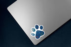 Dark Blue dog paw print with fireworks pattern.
