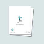 back of Fleas Navidad Christmas card showing JC Pet Designs logo and unique tagline that reads "Deck the Halls, Skip the Fleas", in the lower left corner of the card is Oz's paw print in teal and text that reads "blank inside, made in the USA", the sku and copyright @jcpetdesigns2025 are on the lower right corner of the card